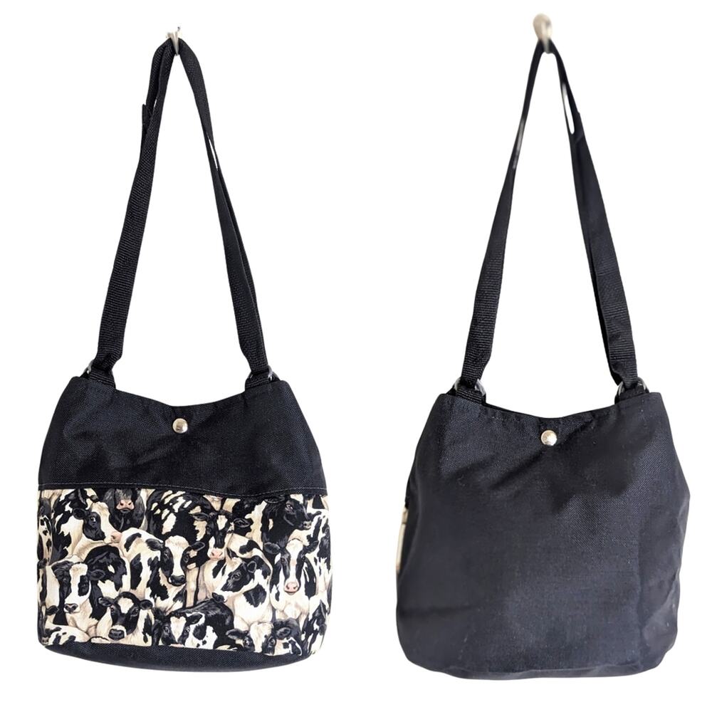 Cows! Handmade Canvas Jersey Cow Novelty Tote Bag Shoulder Bag Medium